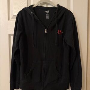 Lucky 13  Black Graphic Hoodie